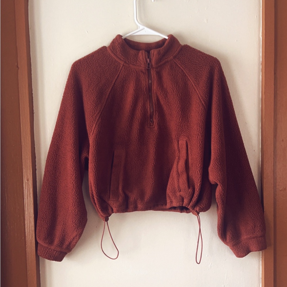 Rust Red Fleece Pullover